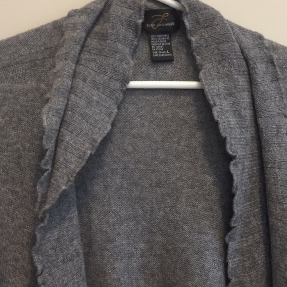 Pure Cashmere Grey Ruffled Cardigan - Picture 2 of 6